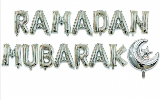 Ramadan Mubarak Foil Balloons - Silver