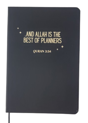 Black Leather Notebook - "..Allah is the Best of Planners"