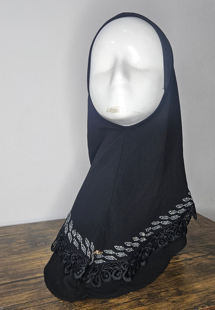 Stoned Hijab with Lace Detail - Kids