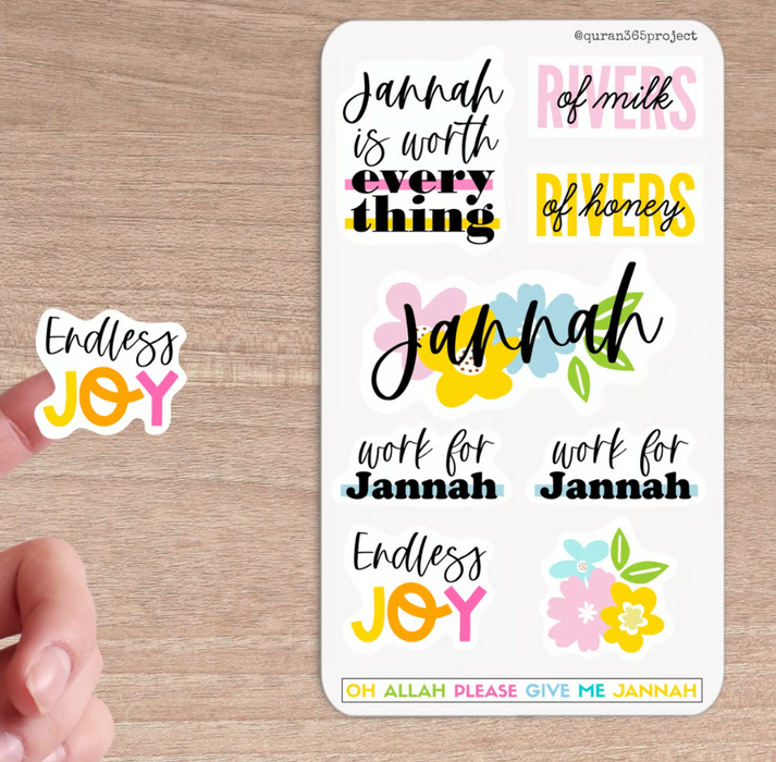 Jannah Themed Sticker Sheets